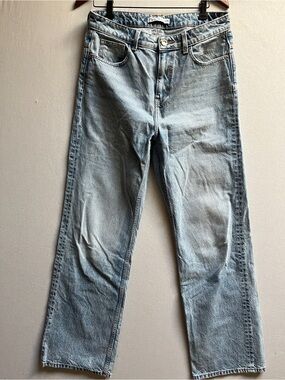 Zara Light Blue Denim Jeans Brown Contrast Topstitch 8 - 31"